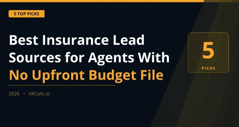 Best insurance lead sources for agents with no upfront marketing budget 2026
