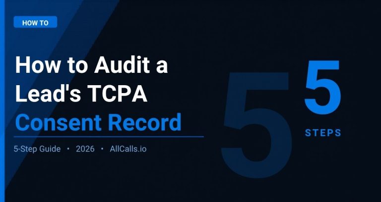 How to audit a lead's TCPA consent record for insurance compliance in 2026