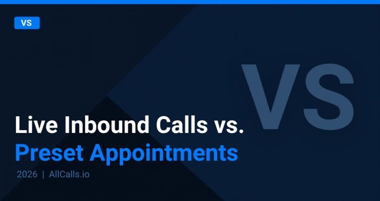 Live inbound calls vs preset insurance appointments which lead type closes faster 2026
